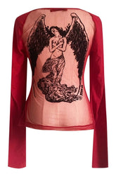Gothic Graphic Gauze Crop Top